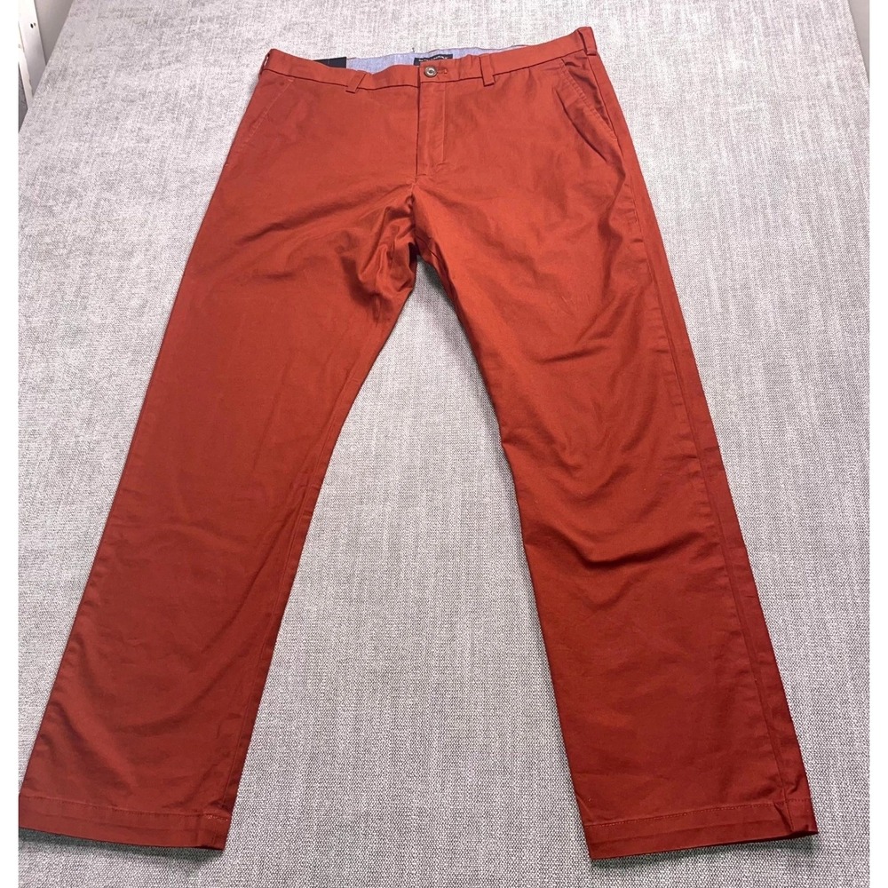Banana Republic Fulton Skinny Chino Pants Men 38x32 Orange Added Stretch Comfort